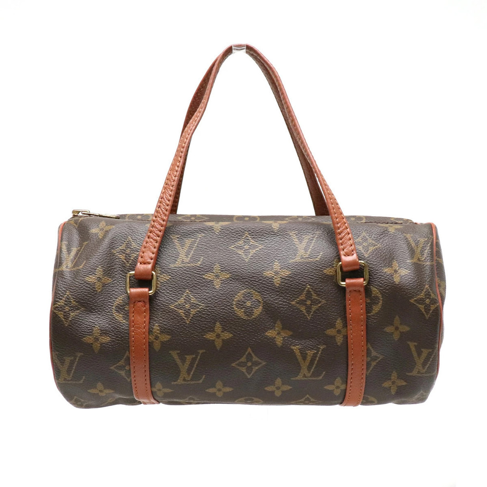 Louis Vuitton Monogram Papillon Top Handle Bag Canvas Leather Brown